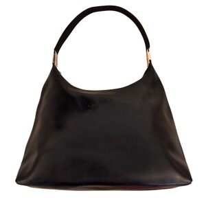 Lancaster Paris Milano Delta Large Hobo Bag Black Leather French Designer Purser